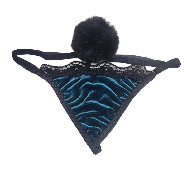 Producto - Tanga Petplay verde - hilo dental pompon