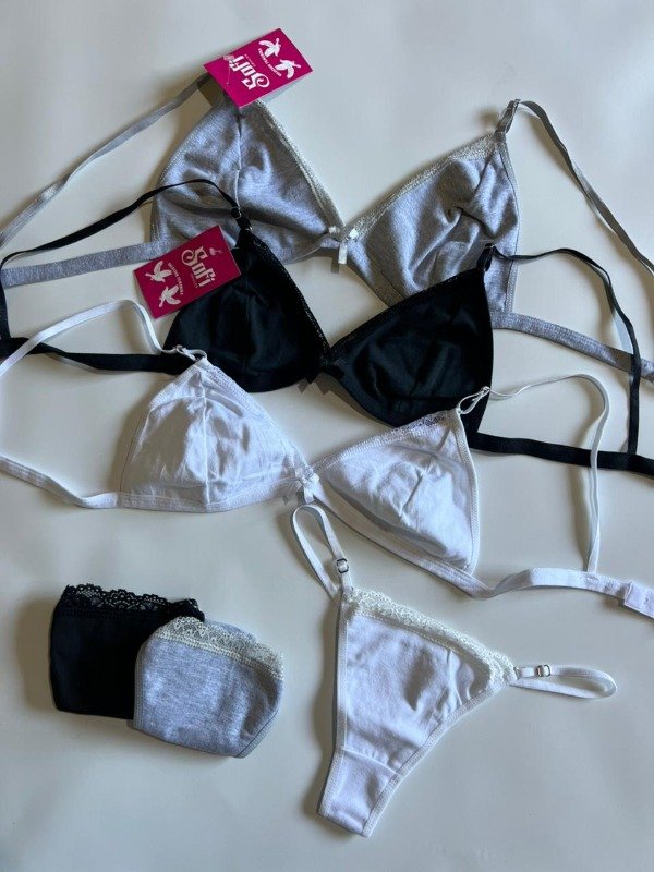 Producto - Conjunto Bralette algodón c/puntilla