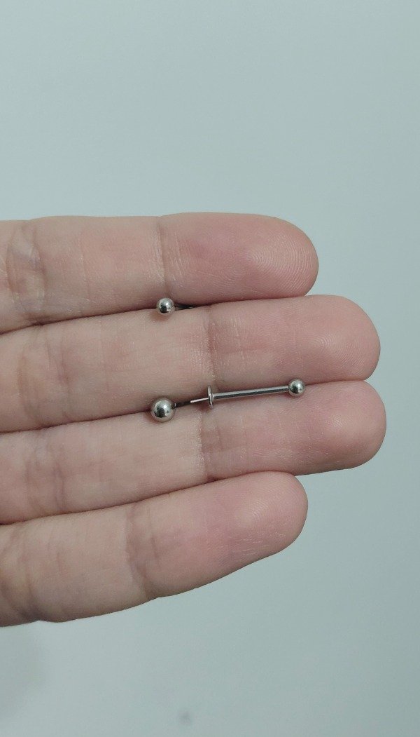 Producto - Piercing de Acero Labret 13mm con Bolita (unidad)