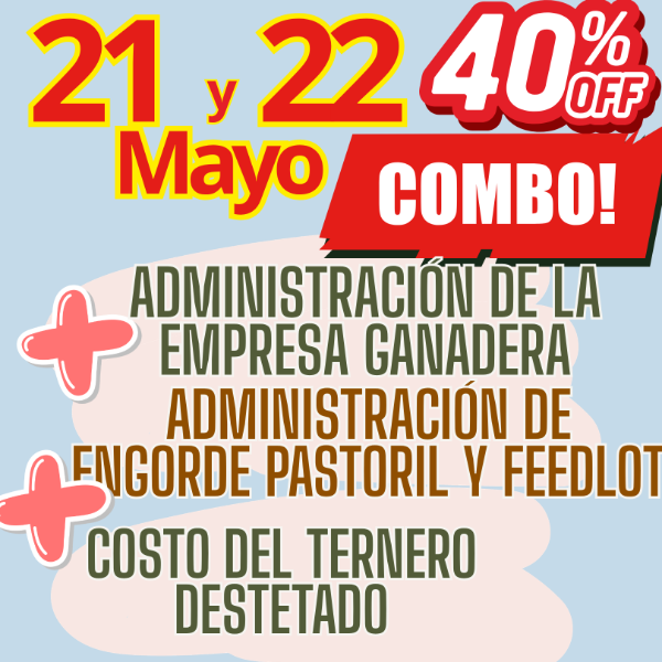 Producto - COMBO 3 CURSOS:Gestión Ganadera + Costo del Ternero + Engorde Pastoril y Feedlot