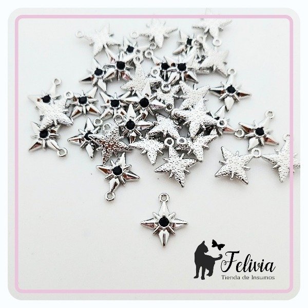Producto - Dije Estrella polar mini plateado con estras x 5 u. - 0