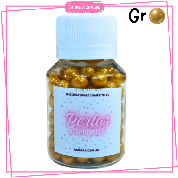 Producto - Perlas Doradas comestibles x50gr Grandes