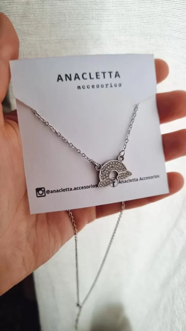Producto - Gargantilla arco iris con strass blanco aq