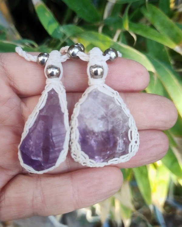 Producto - Collar Amuleto Amatista Tejido