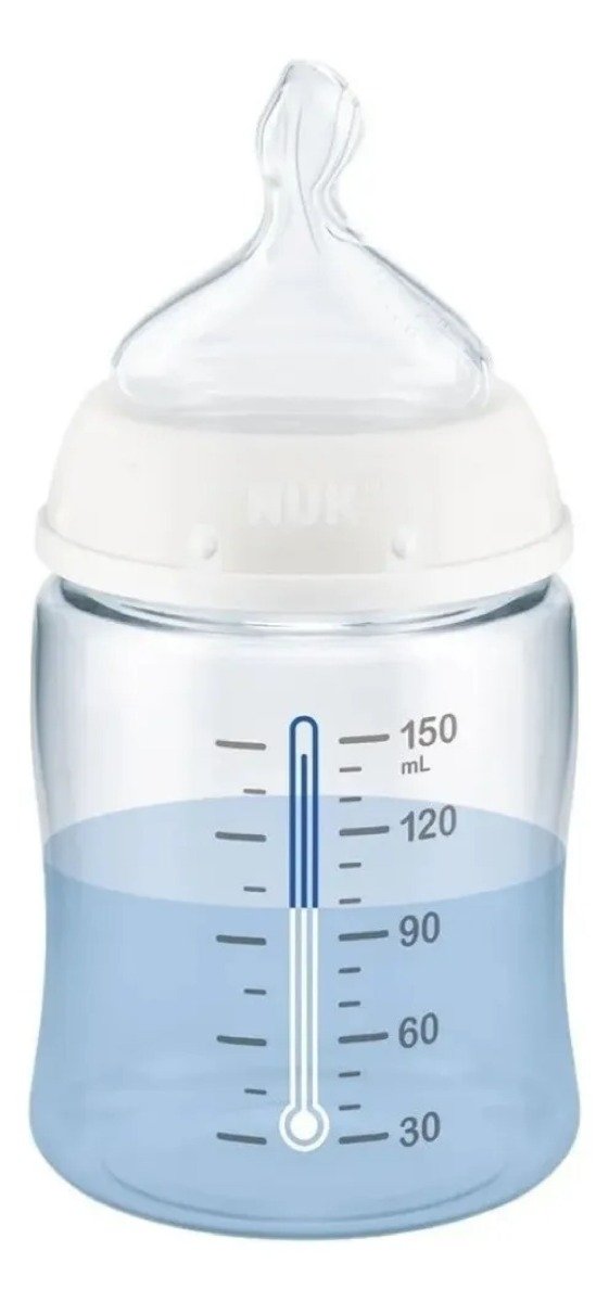 Producto - MAMADERA 0/6 MESES 150 ML CON CONTROL DE TEMPERATURA Y ESTAMPADA JIRAFAS NUK