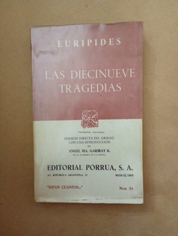 Producto - Las diecinueve tragedias - Eurípides - Porrúa 1969
