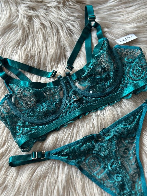 Producto - ART 33 CONJUNTO CON ARO Y LESS REGULABLE VERDE PETRÓLEO
