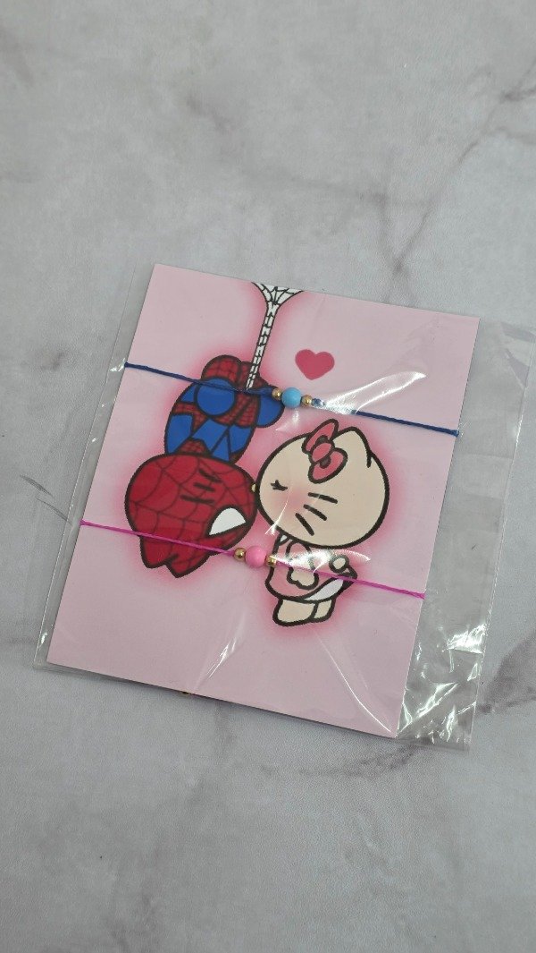 Producto - Pulseras compartidas x2 Spiderman y Hello kittyy
