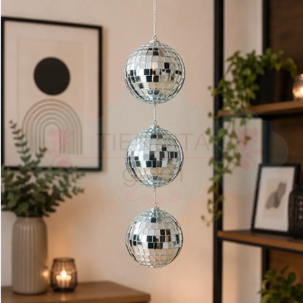 Producto - 3 BOLAS DISCO ESPEJADAS 8 CM - 1