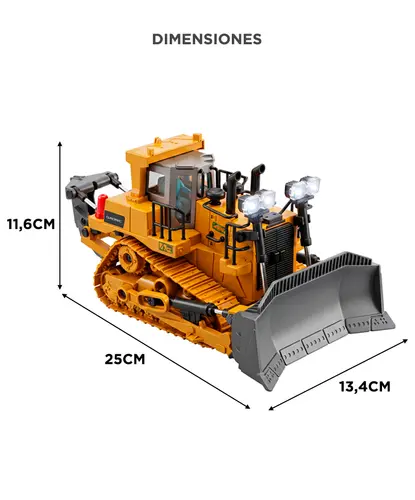 Producto - Bulldozer Excavadora Sobre Oruga Con Pala Móvil A Control Remoto Luces Y Sonido - 4