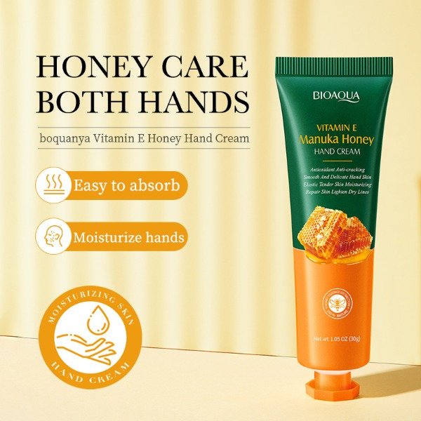 Producto - Crema de manos con miel y vitamina E Bioaqua "Vitamin E Manuka Honey"