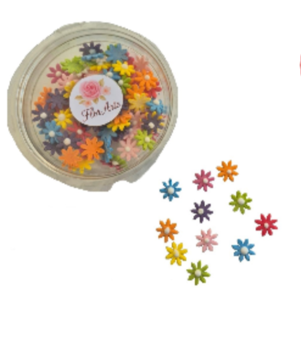 Producto - Pastillaje x10 un flor margarita chica multicolor