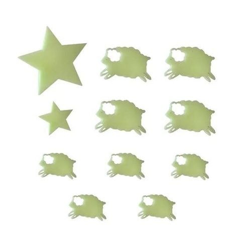 Producto - ESTRELLA/OVEJA FLUORESCENTE EN CAJA 12X9CM