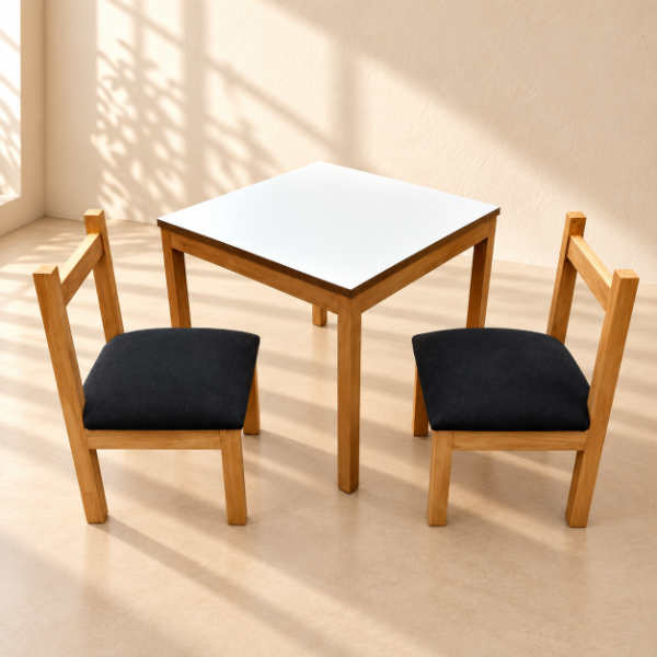 Producto - Mesa Madera con 2 Sillas Tapizadas CALIDAD PREMIUM - 2