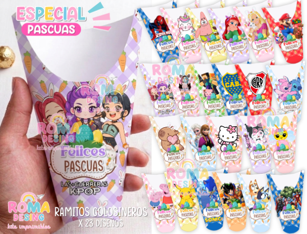 Producto - Ramitos Golosinero Pascuas 23 diseños