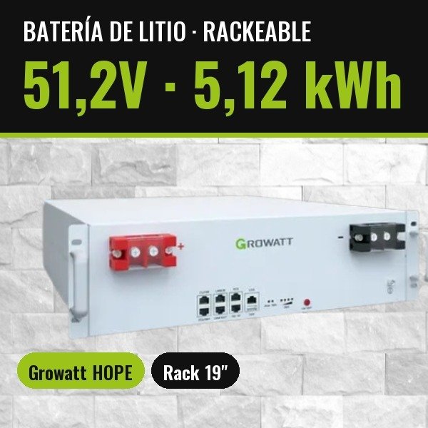 Producto - Batería de Litio Growatt HOPE 51,2V 5,12 kWh - 0