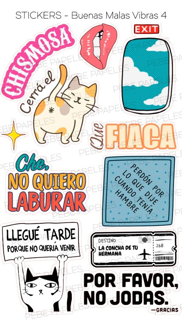 Producto - Stickers Buenas Malas Vibras 4
