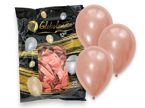 Producto - Globo Globolandia 12" Perlados Rosa Gold x25 u.