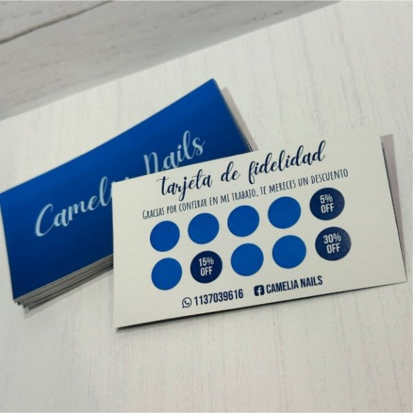 Producto - Tarjetas Fidelidad 9x5 x 12 unid.