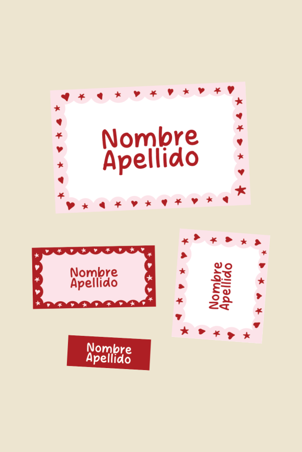 Producto - etiquetas escolares [corazones]