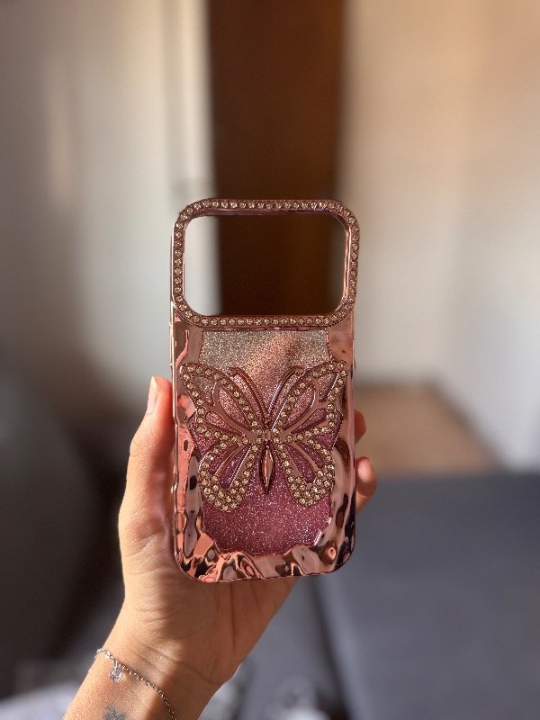 Producto - CASE MARIPOSA STRASS ROSA