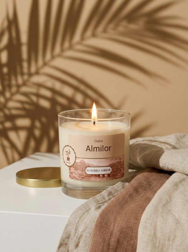 Producto - Vela Aromática Premium - Línea Susurro Ámbar (180 g)