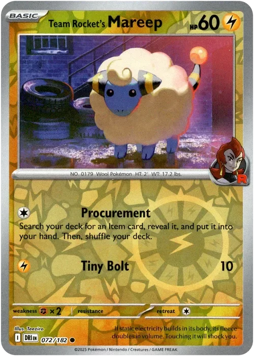 Producto - Team Rocket's Mareep - 072/182 - Destined Rivals - Reverse Holo