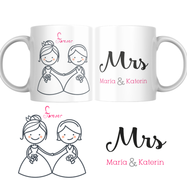 Producto - Taza - casamiento mujeres nombre personalizado (LGBT) - 0