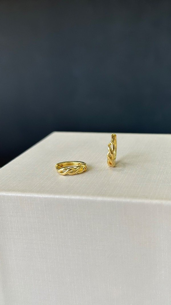 Producto - Argollas trenzas laminado en oro 18k