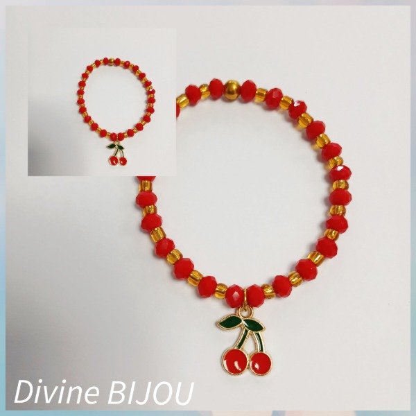 Producto - Pulsera cereza roja