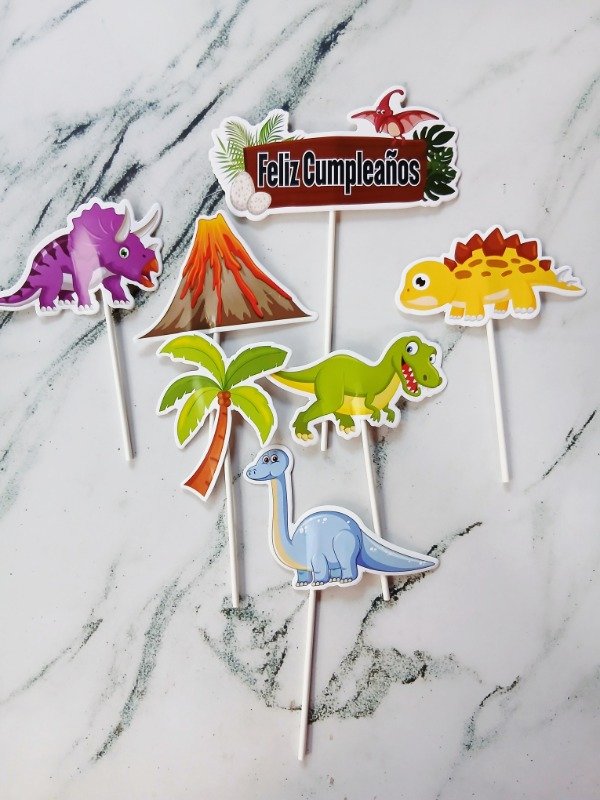 Producto - Topper dinosaurio y volcan