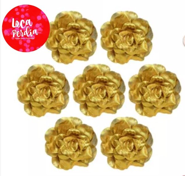 Producto - Trío De Flores 5 Cm Con Pinza Dorado