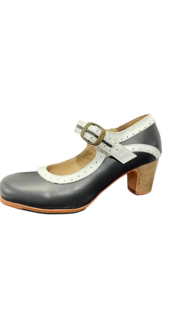 Producto - ZAPATOS DE BAILE FLAMENCO NEGRO Y BLANCO T36
