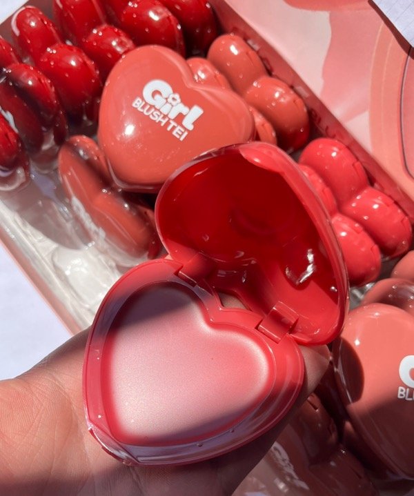 Producto - Rubor en Crema formato corazón Tei Cosmética x4 unidades