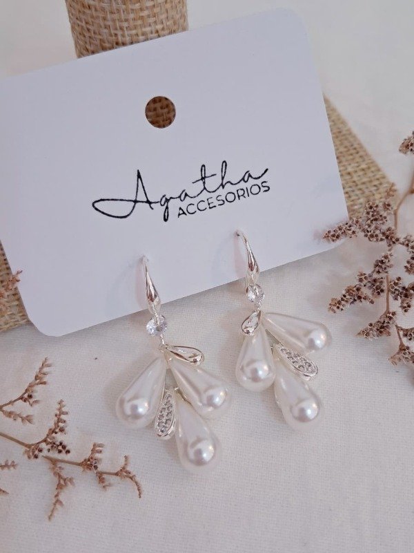 Producto - Aros AB colgante multiperlas lagrima