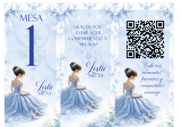 Producto - Plantilla Numero de mesa Triptico editable canva