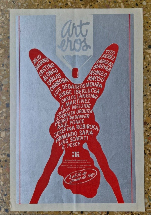 Producto - Afiche Art Eros - Adriana Indik, 1987 - Macció, Robirosa, Scafati, Magyar, etc. - 1