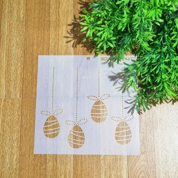 Producto - St 4472 de 20x20 cm Stencil  Fondo Huevos Pascua