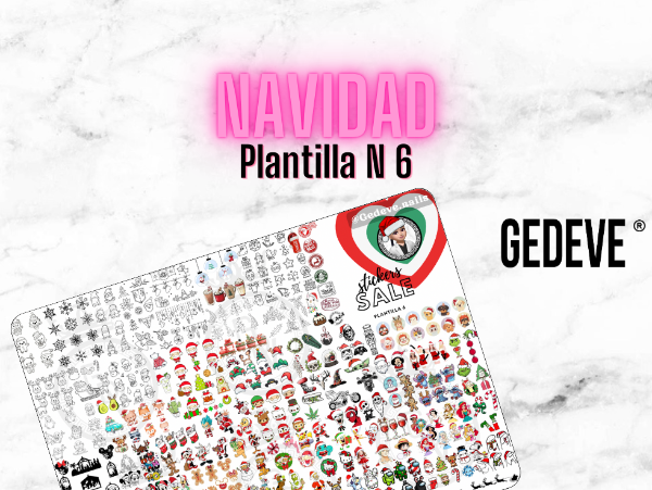 Producto - Plantilla para Stickers de Nail Art N 6 (NAVIDAD) - PDF Descargable