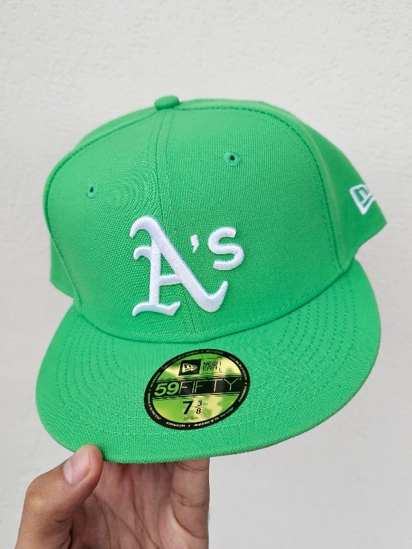 Oakland athletics new era 59fifty 7 3/8 apple green edition
