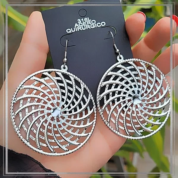 Producto - Aros colgantes grandes circulo turbillon