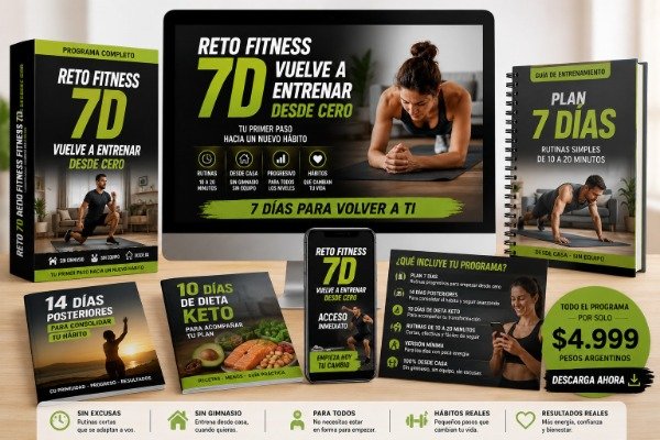 Producto - RETO 7 DIAS PARA BAJAR DE PESO DESDE CASA SIN ELEMENTOS