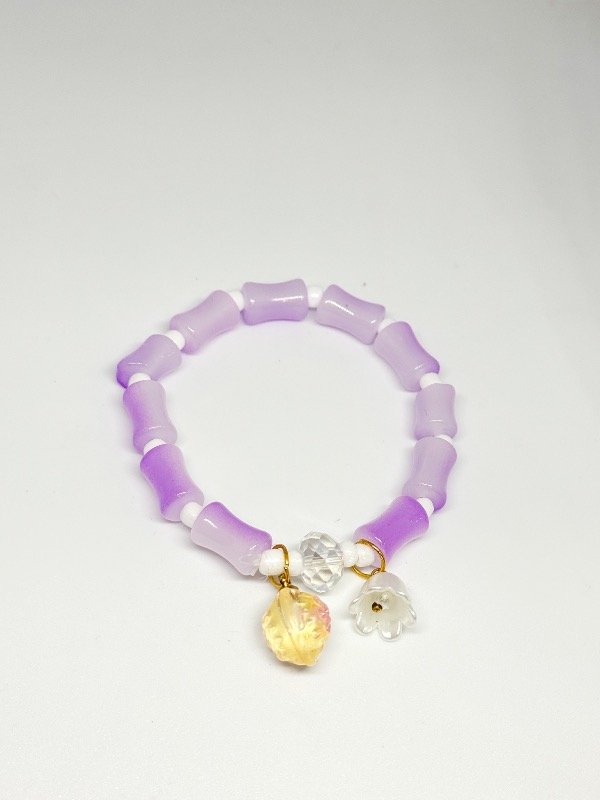 Producto - Pulsera elástica lila y blanco