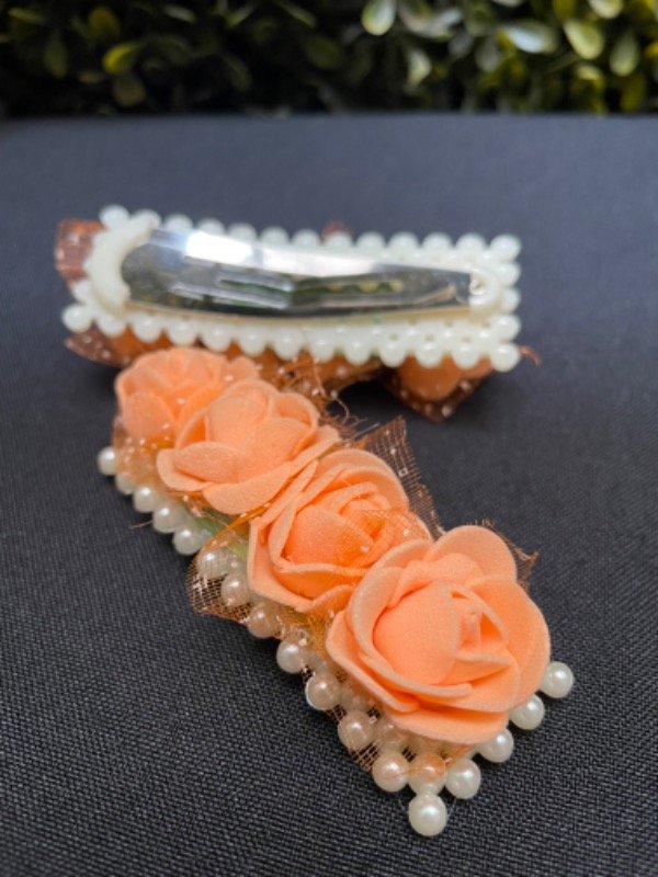 Producto - Hebillas Flores naranjas x Par