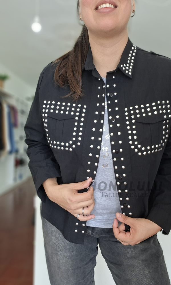 Producto - ULTIMO! Camisaco de Gabardina Negro