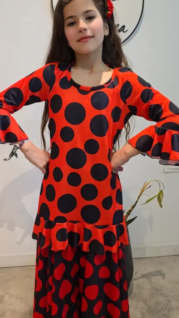Producto - SOBREVESTIDO ROJO LUNAR NEGRO