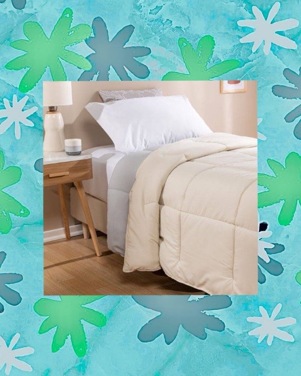 Producto - Plumón reversible King 270x240 - Puro algodón y plumas Crudo