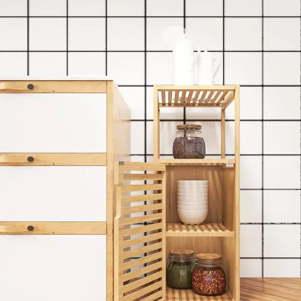 Producto - Estanteria Organizador De Bambú Con Puerta Imantada Multiuso - 4