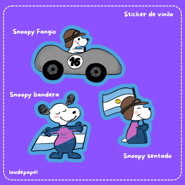 Producto - Snoopy F1- Stickers de vinilo