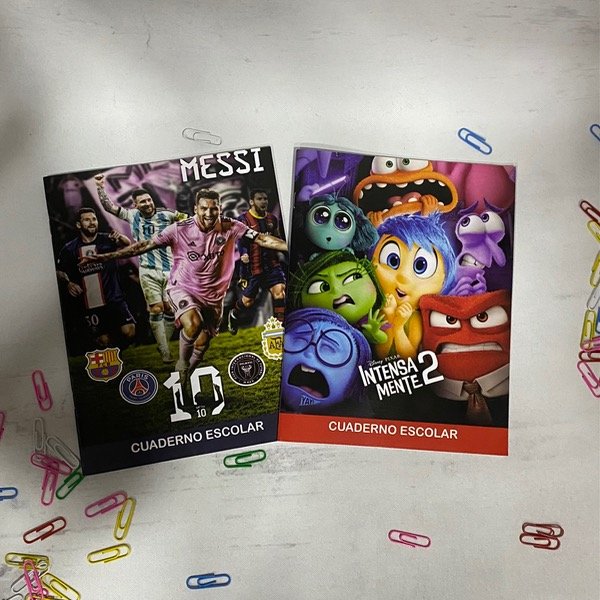 Producto - Cuaderno 24 hojas rayadas tapa fina personajes